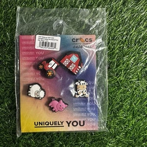 New Authentic Crocs Jibbitz 5-Pack Charms Set -Cutesey Farm Animal 5 Pack - Picture 1 of 3