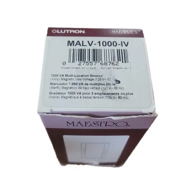 Lutron MALV-1000-IV atenuador magnético de bajo voltaje 1000 VA marfil NUEVO Foto 1 de 3