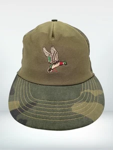 Vintage Camo Duck Hunting Trucker Hat Made In USA One Size - Picture 1 of 9
