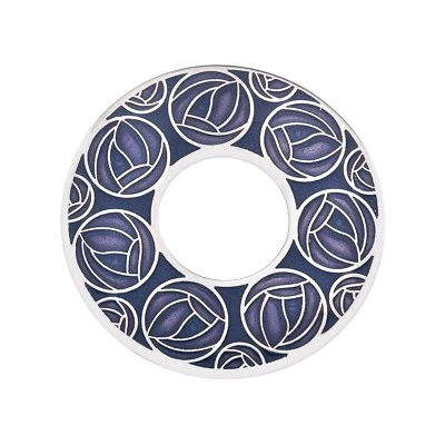 Broche Anulo Rosas Mackintosh Púrpura Plateado Nuevo Embalaje de Regalo Foto 1 de 2