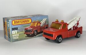 Matchbox Superfast 1-75 No61 Wreck Truck 1978 with K Box MINT 🔥