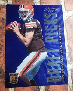 Johnny Manziel Prestige 2014 5 x 7 Jumbo Box Topper Blue Draft Picks RC # 7 - Imagen 1 de 3