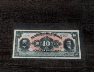 10 Pesos MEXICO Hermosillo 1915 State of Sonora Two Heads - Picture 1 of 3