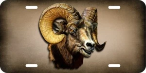 Ram Head Sheep Farm Animal Wildlife Horns Aluminum Car Vanity Plate Tag LP768 - Picture 1 of 2
