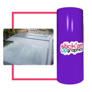 PURPLE WINDSCREEN SUNSTRIP CAR SMALL VAN RACING VINYL - Picture 1 of 2