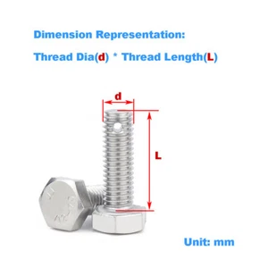 304 Stainless Steel Tail With Hole Outer Hexagonal Screw/Perforated Bolt M6-M16 - Picture 1 of 47