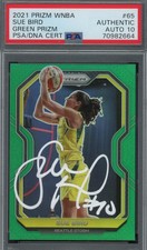 Sue Bird 2021 Panini Green Prizm WNBA Basketball Card #65 Auto Graded PSA 10