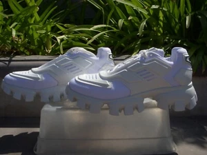 Prada CLOUDBURST THUNDER Lug-Sole Fabric Sneaker White M US9 Insole10 3/4" $1200 - Picture 1 of 21