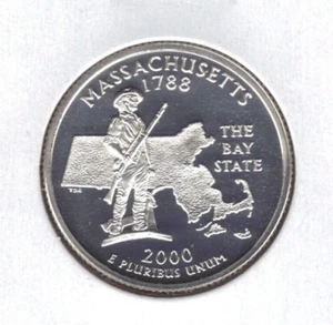 2000-S PROOF MASSACHUSETTS STATE QUARTER - Picture 1 of 2