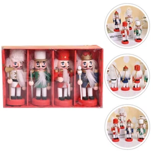 4 Pcs Wooden Nutcracker Hanging Decoration Tree Ornaments Pendant - Picture 1 of 12