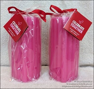 2 NEW 6" PINK HEART SHAPE LED FLAMELESS PILLAR CANDLE WEDDING VALENTINE W/TIMER - Picture 1 of 4