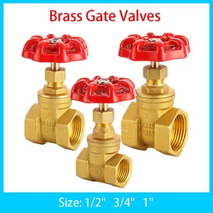 Gate Valves BSP 1/2" 3/4" 1" Brass Female Thread Water Oil Gas Shut-Off  Valve - Picture 1 of 9