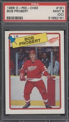 🏒 1989 OPC Bob Probert #181 PSA 9 OC Rookie Card NHL Red Wings Rc Vintage Rare - Image 1 of 2