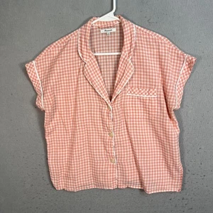 Madewell Damen rosa Gingham Kurzarm Button-Down Shirt Medium 100% Baumwolle - Bild 1 von 7