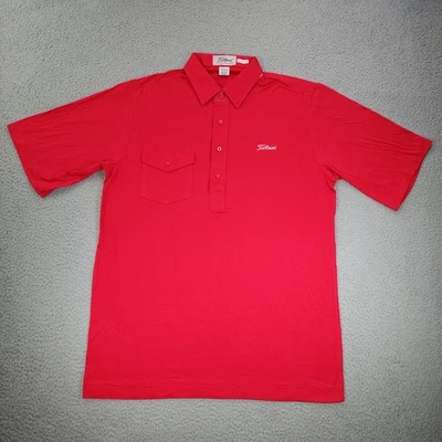Titleist гольф поло воротник рубашка мужская размер большой карман коротким рукавом красный новый без ЯРЛЫКОВ - Изображение 1 из 4