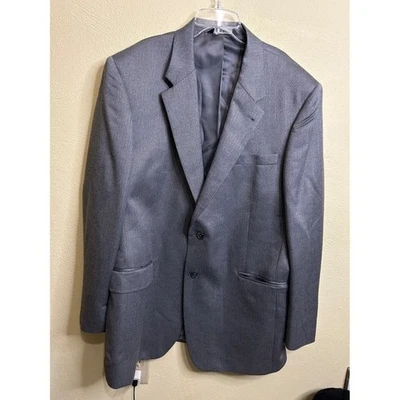 JOS A BANK 男式 44 L 灰色人字形丝绸骆驼毛混纺西装运动外套夹克 — 第 1/4 张图片