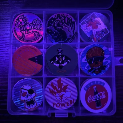 Lot Of Vintage 1990s POGs 50 POGs And 2 Slammers 🔥 Holographic, Poison, 8 Ball - Image 1 of 4