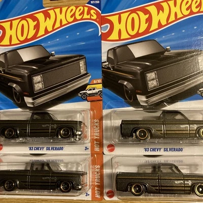 HOT WHEELS 2025 #157 1983 CHEVROLET 83 CHEVY SILVERADO GREY LOT OF 4 - Image 1 of 4