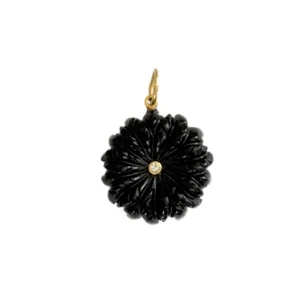 Colgante de plata esterlina con dije de flor de diamante de ónix negro - Imagen 1 de 1