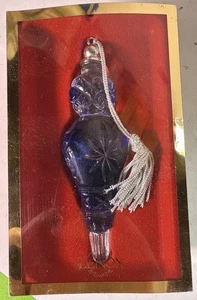 Lenox Color Gems Blau Glas Eiszapfen Ornament OVP Germany Vintage - Bild 1 von 2