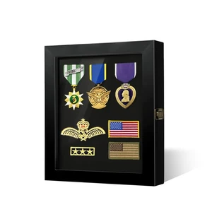 Pin Display Case 8 x 10 Solid Wood Lapel Pin Collection Display with 98% UV P... - Bild 1 von 7