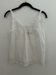Urban Outfitters LUX GR XS/S (?) Trägertop weiß Spitzenbesatz 100 % Baumwolle #8696 - Bild 1 von 6