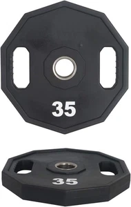 Fitness First Workout Urethane Grip Weight Cast Iron Plate 35lbs in Black NEW - Picture 1 of 1