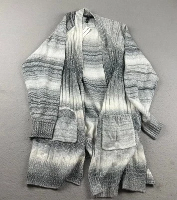 Lane Bryant Sweater Womens 18/20 Gray Striped Long Sleeves Open Cardigan NWT - Image 1 of 4
