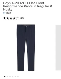 NEW Toddler Boy Izod School Performance Pants Navy Size 4 Reg Wicking Stretch - Picture 1 of 6