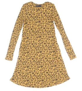 Marks and Spencer Womens Orange Animal Polyester Blend A-Line Size 6 - Picture 1 of 12