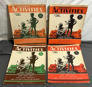 1942 Lot 4 Childrens Activities Home School Magazine CHILD TRAINING Games Puzzle - Picture 1 of 20