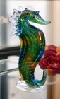 Seepferdchen Glas Figur Glasfigur Skulptur Kristallglas Murano Stil Fisch Deko 