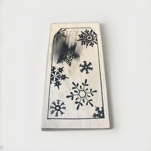 Christmas Winter Gift Tag Wood Rubber Stamp by Stamp Studio. - Picture 1 of 6
