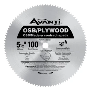 5-1/2 In. X 100-Tooth Osb/Plywood Circular Saw Blade - Picture 1 of 12