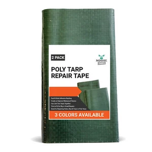 2 Pack Tarp Repair Tape 6 x 40 in Polyethylene Patch Green Tape - Picture 1 of 3