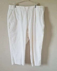 Talbots Woman Capri Pants White Preppy Beach - Picture 1 of 7