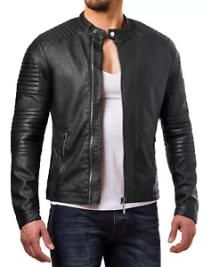 Mens Bomber Leather Jacket Varsity 100 % Real Sheep skin Lamb skin Jacket - Picture 1 of 4