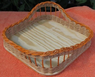 Serviertablett mit Griffe -  ca. 24 cm x ca. 24 cm - Handarbeit -  N E U - Bild 1 von 4