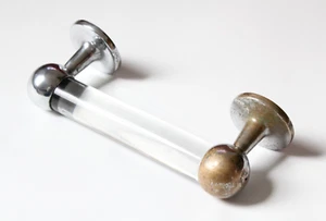 antique grab bar rod holder | vtg deco victorian bathroom towel rack old shower - Picture 1 of 16