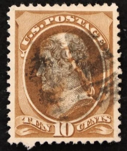 U.S. Used Stamp Scott #209 10c Jefferson, Superb. Fancy Cancel. A Gem! - Picture 1 of 2