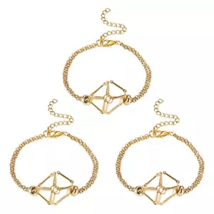3 piezas Bolsa de latón macramé Soporte de piedra vacío para fabricación de brazaletes de eslabones 7-1/8 pulgadas - Imagen 1 de 7