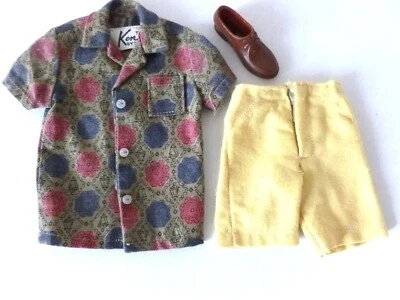 Ropa de muñeca Mattel Ken vintage #783 pantalones cortos deportivos - camisa, pantalones cortos y 1 zapato marrón Foto 1 de 4