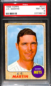 1968 TOPPS #211 J.C. MARTIN PSA 8 22739216