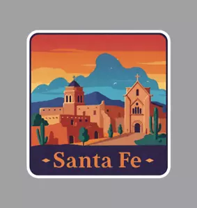 Santa Fe New Mexico Laptop Sticker - Picture 1 of 5