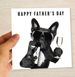 Tarjeta del Día del Padre - Bulldog Francés Perro Selfie - Para papá, abuelo, amante de los perros - Imagen 1 de 10