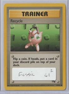Pokémon 1999 English Fossil RECYCLE TRAINER 61/62 MINT Never Played Rare #2 - Picture 1 of 1