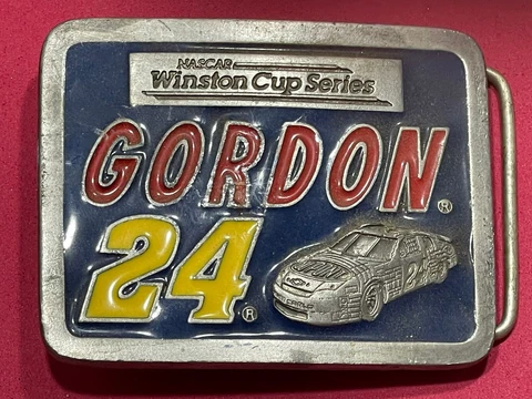 Vintage NASCAR Winston Cup Series Jeff Gordon 24 Belt Buckle Made in USA 1998 Cover