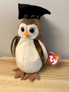 Rare Ty Wise the Owl Beanie Baby Class of 07 1998 with Multiple Errors FBA 41879 - Picture 1 of 5