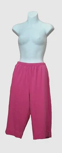 Blair elastic waistband pull on capri pink sweatpants with pockets Sz Large PT - Picture 1 of 10