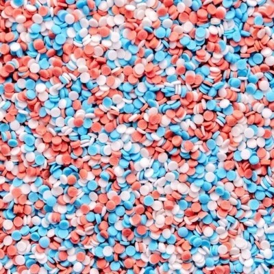 Sugar Confetti Cupcake Sprinkles - Red, White & Blue Edible Decorations - Image 1 of 2